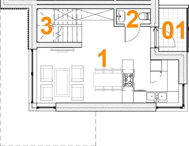 Lokal B, rzut parteru