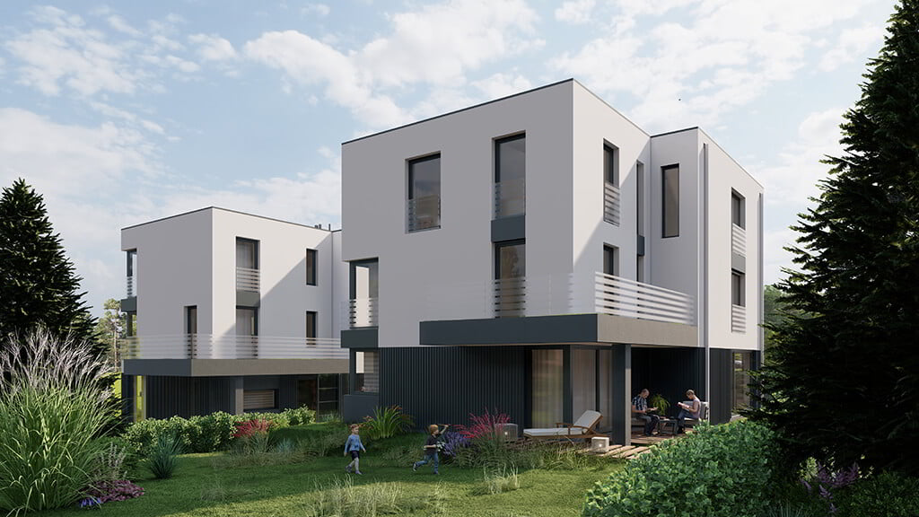 Widok budynków AB i CD od strony płn.-zach.